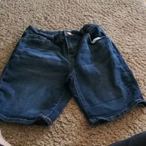Denim knee length shorts